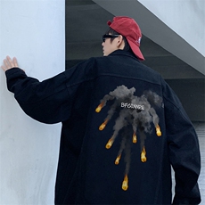 美式高街水洗牛仔外套男潮大码工装牛仔衣港风ins外套NZ2455-P88，男装工装外套，电商B295