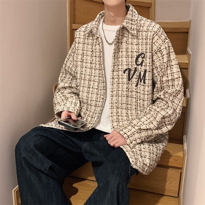 港风小香风衬衫男大码M-5XL中性情侣潮衬衫男CCS8019P45加绒P55图片