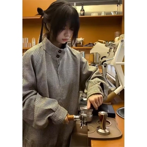 网图   A87-特P78     老钱风千鸟格哈灵顿休闲夹克外套男女图片