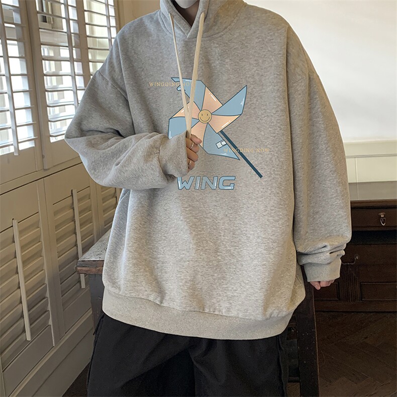 纯棉连帽卫衣男大码运动帽衫宽松薄WY2112-P35加绒款-P40,男装卫衣,电商A040
