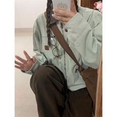 外套女春秋款日系复古休闲宽松男女款潮牌工装翻领底特律夹克上衣，男装夹克，星座601-1