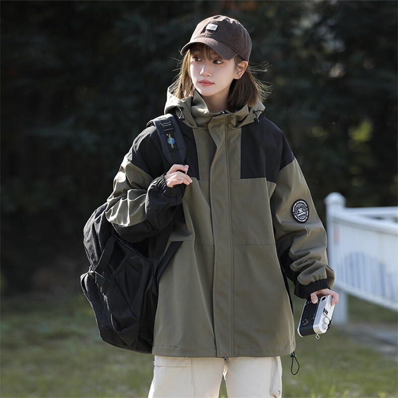 秋季新款拼接户外男士外套潮流工装夹克连帽潮流A266-JK9236-P80，男装夹克，电商A266