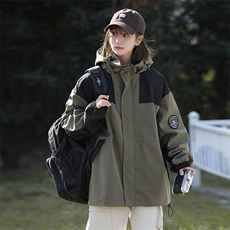 秋季新款拼接户外男士外套潮流工装夹克连帽潮流A266-JK9236-P80，男装夹克，电商A266