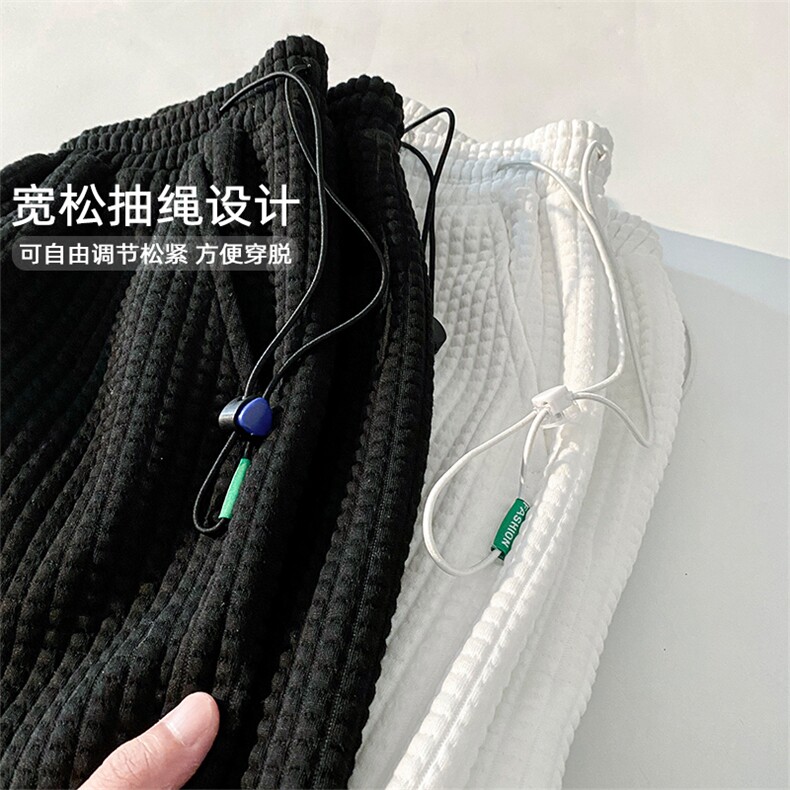 2023夏季新款休闲华夫格贴标运动男百搭宽松五分短裤DK28853-P40，男装休闲裤，电商A082