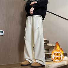 抖音加绒加厚灯芯绒休闲裤褶皱伞兵裤A498特P49控88，男装休闲裤，电商A309