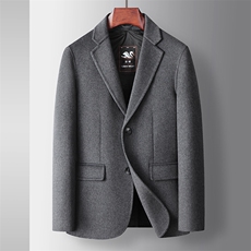 B8081钱塘2020-3时尚休闲冬季厚款简约中年男士毛呢外套P305，男装毛呢大衣，钱塘207-3