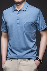 polo衫中年商务休闲男装夏季新款男士短袖T恤半袖翻领宽松上衣服图片