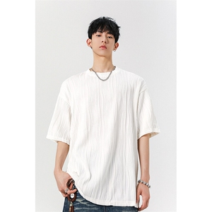 8XL-M 特大码夏季短袖冰丝皱感透气T恤男潮垂感宽松半袖DX305P45图片