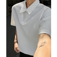 26夏季美式速干透气泡泡纱短袖polo衫翻领T恤上衣男H1097特P28，男装T恤，电商A341