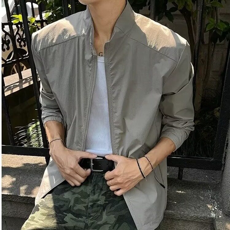 夏季2025新款美式防晒衣速干透气立领凉感皮肤衣夹克WA6717-P45,男装防晒衣,星座208-5