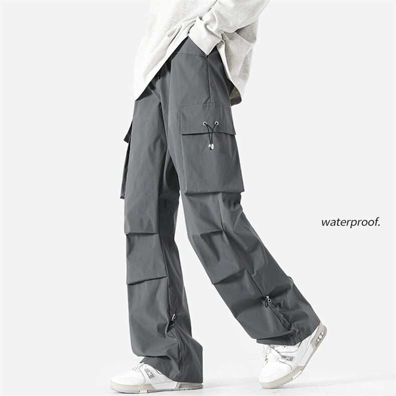 2026春季潮流多口袋防水拖地工装裤男大码伞兵裤K1302-特P40控79，男装工装外套，电商A001
