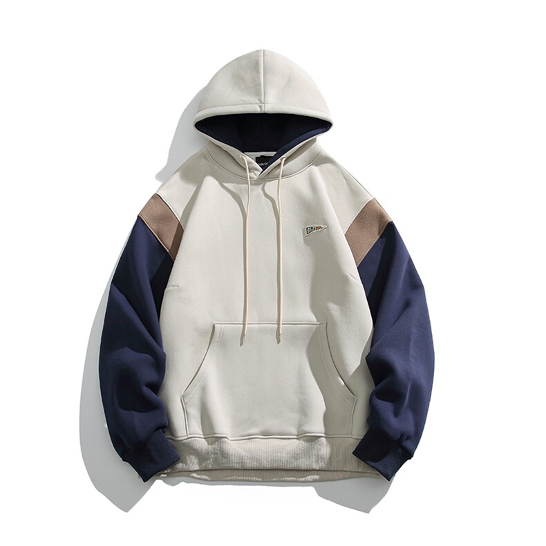 2026冬季新款男日系潮牌拼色宽松加绒加厚连帽卫衣WY560-F93,男装卫衣,电商A101（原外27）