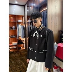 JICHUAN秋冬高级定制小香复古宫廷风珍珠夹克宽松男女高级感，男装夹克，四季星座505