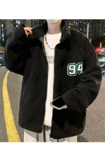 新款港风冬季羊羔毛宽松外套学生百搭潮牌夹克棒球服JK30/P100，男装夹克，电商A221A