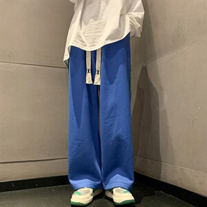 2025冬装新款宽松直筒大码加绒休闲裤男装潮运动裤D201-DM171-P50图片