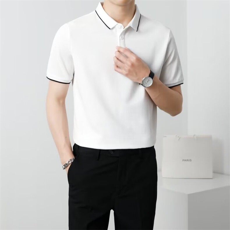 夏季新款简约休闲男士POLO衫短袖商务翻领纯色T恤上衣TA01,男装Polo衫,星座1116A-2（原606A-1）