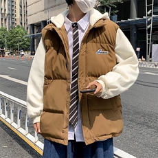 新款假两件衣M-3XL学生原宿风连帽宽松衣大量现货W2049-P72，男装棉衣，星座512-4