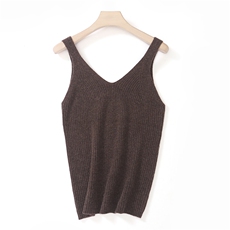 2024秋季新款抽条前后V领两穿吊带休闲百搭，女装背心吊带，玛莎羊绒