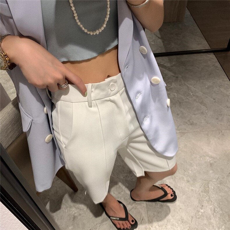 不规则西装中裤，女装西装，XTZ style