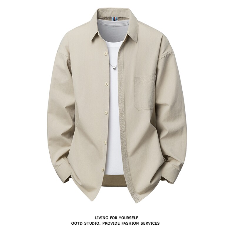 得物白底衬衫棉纯棉衬衫成衣水洗匠心工艺内里全埋夹，男装衬衫，星座301C-5