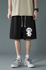 HD74233-P22华夫格短裤男大码宽松五分裤男直筒中裤，男装休闲裤，电商A040