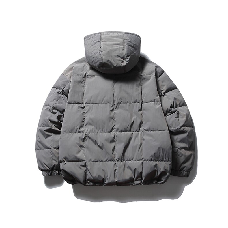 南夏乔装2025冬季新款辑格贴布装饰连帽棉衣日系复古拉链口袋棉服,男装棉衣,电商S006（B521）