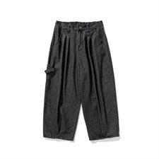 秋冬大码港风日系牛仔休闲工装阔腿直筒裤拖地潮老爹裤K802/P70，男装牛仔裤，钱塘713