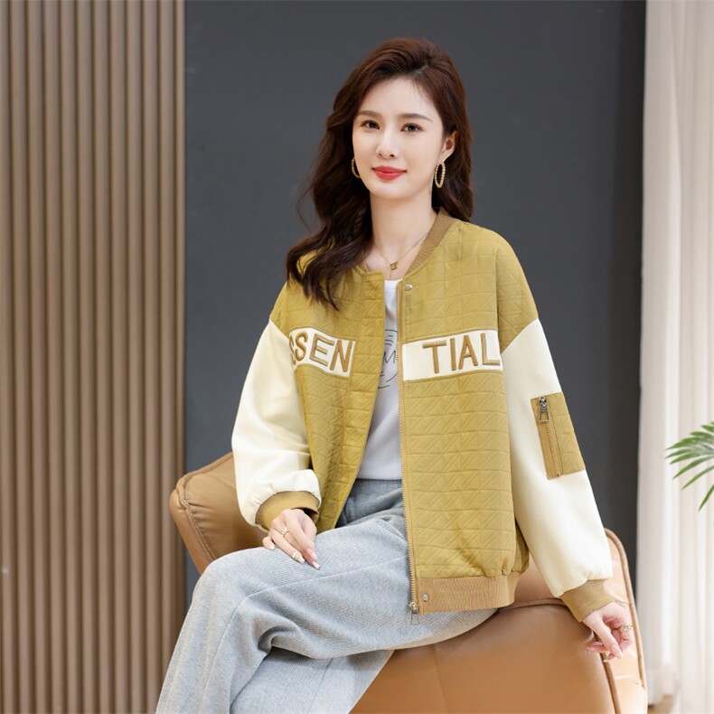 现货2023春季新款时尚小众设计百搭简约棒球服外套,女装短外套,深水步