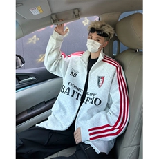 卫衣开衫男女韩版潮流字母印花宽松帅气2024秋冬ins外套WB327-P49，男装卫衣，星座412-3