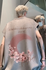 主推夏季港风休闲百搭无袖t恤背心美式高街潮流坎肩上衣，男装T恤，电商B295