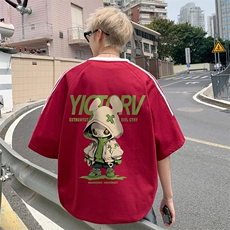 量大优供抖音视频支持得物品质配合二开美式三条杠短袖t恤ZD190，男装T恤，电商A486