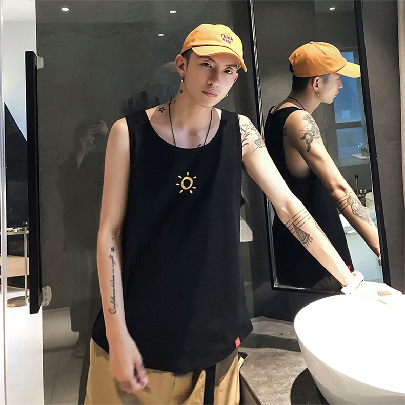 宽松圆领汗背心男潮流休闲纯色简约套头无袖T恤多色B771-特价P18,男装背心/马甲,电商A007