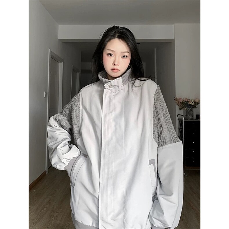 抖音品质新款中性外套毛线拼接1408-WT37-P70（网图）,女装短外套,四季星座1408（原星座1613）