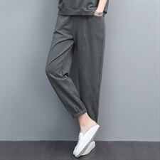 2021夏季新款简约时尚气质百搭宽松舒适休闲裤,女装休闲裤,丽影随形