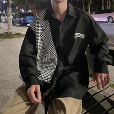 冷淡风男装高级感炸街衬衫男假两件设计感小众长袖C361P38，男装衬衫，星座1116-2