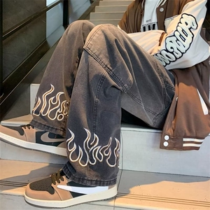 牛仔裤男女秋冬季hiphop宽松休闲裤美式vibe风直筒长裤CN903-P48图片