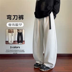 2026春季新款纹理感弯刀裤美式复古大码男休闲裤K5725-特P36控68图片