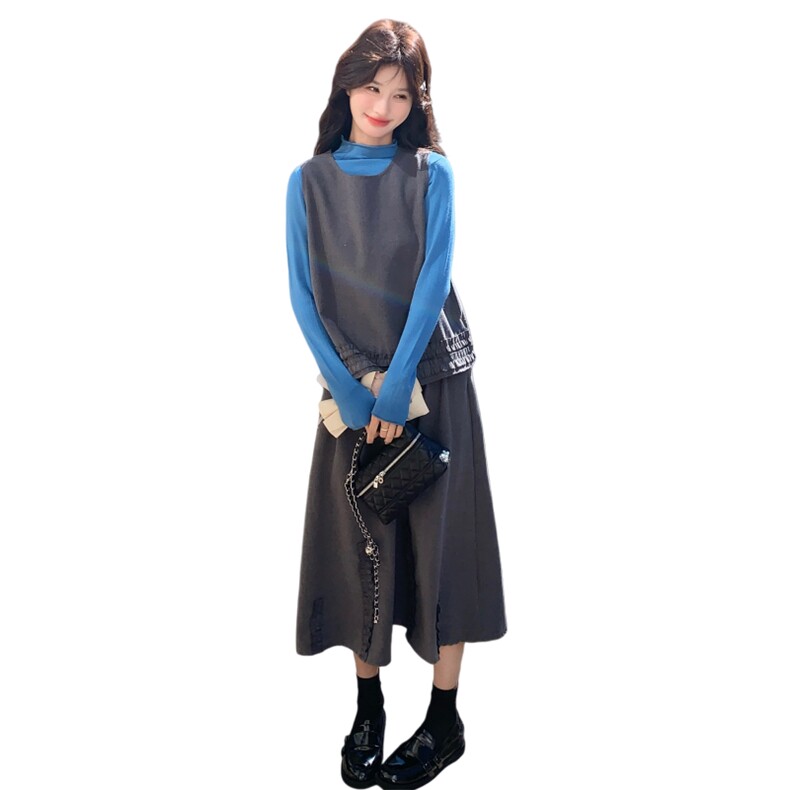 新款2026春季法式木耳边拼接三件套装6215-P185-K298,女装套装/套裙,2C057
