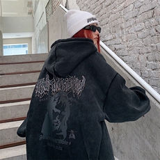 22新款秋复古美式水洗做旧宽松连帽男女中性卫衣301B-JB7886-P68，男装卫衣，星座301B