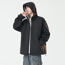 高品质现货冲锋衣外套男2025春季新款宽松连帽工装夹克JK223-P93，男装夹克，星座308B-2