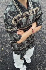 2025夏季新款港风夏威夷冰丝沙滩衬衫印花短袖CS304-P30，男装T恤，星座301C-5