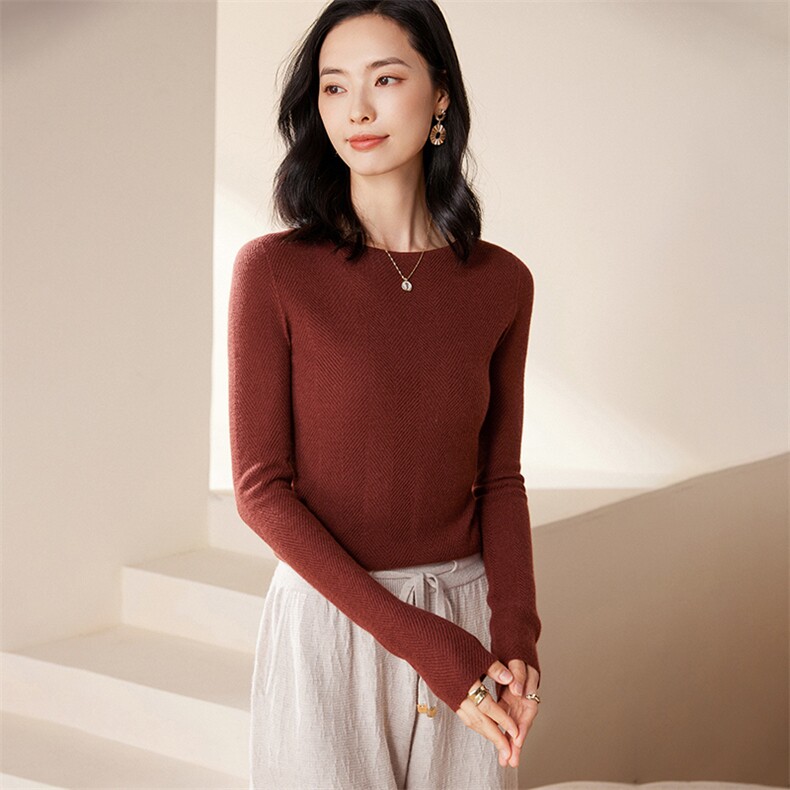 时尚感爆裂~68支精纺无缝纯山羊绒衫女一字领保暖针织毛衣,针织衫/毛衣,江帆羊绒