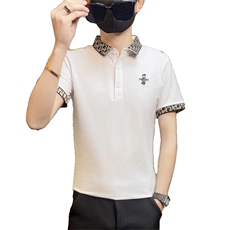 PL039-P40夏季刺绣T恤男短袖POLO衫潮牌ins半袖潮流休闲百搭，男装T恤，电商D310B-1