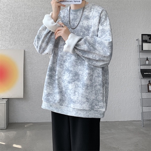 8XL-M美式复古街头风圆领卫衣男特大码上衣套头打底衫WY11P50控68图片