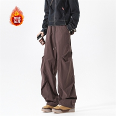 加绒加厚休闲裤高品质褶皱直筒宽松休闲裤男5D2117-TP30不，男装休闲裤，电商A102
