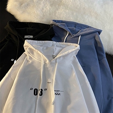WY2128-P35加绒款-P40纯棉连帽卫衣男大码运动帽衫宽松薄外套男，男装卫衣，电商A040