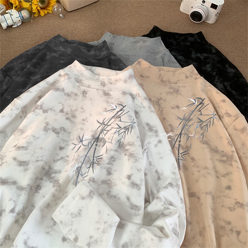 260克重磅扎染德绒半高领打底衫【有货】C403A-DR25528ZR-P25,男装T恤,电商C403A
