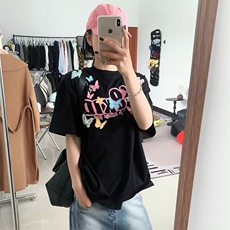 万针全刺绣工艺抖音得物高品质260克重磅纯棉双纱美式高街短袖T恤，男装T恤，电商A486