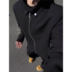 拉链行政夹克男cleanfit秋高级感短款外套美式廓形上衣L25955-P55图片