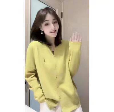 2025秋冬百搭时尚简约圆领开衫羊毛衫,女装羊毛衫,千御纺羊绒